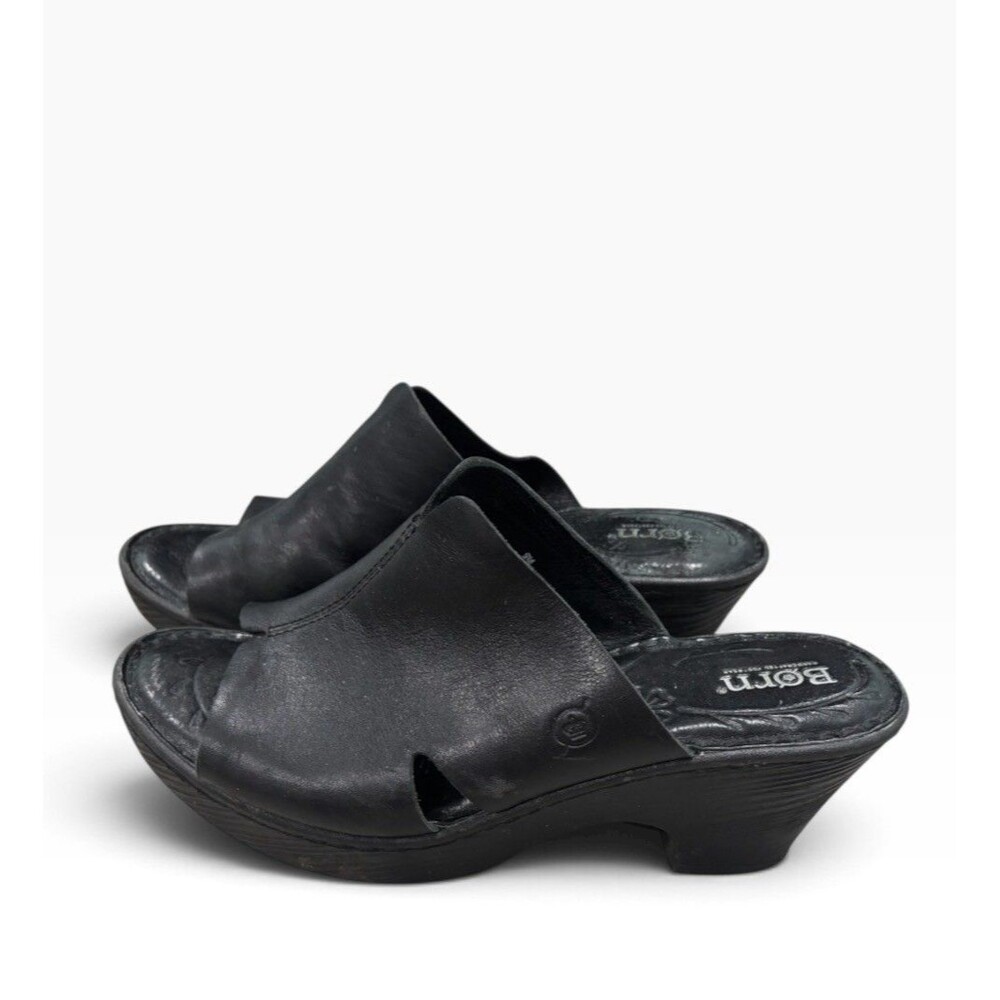 Born Womens Y2K Leather Wedge Thong Slide Sandals Size 9 Platform Boho Hippie